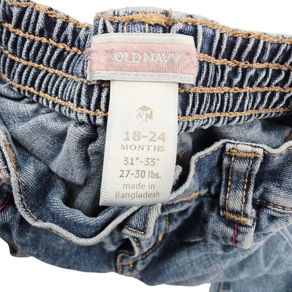 Old Navy Jeans Toddler Girls 18-24 Months Medium Wash Elastic Waist Denim Y2K - Picture 3 of 7